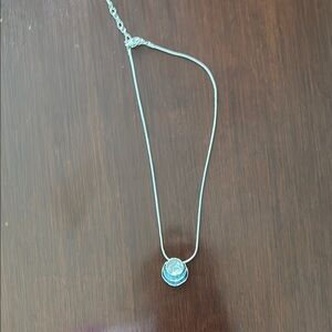 Elegant Silver Necklace with Blue Pendant